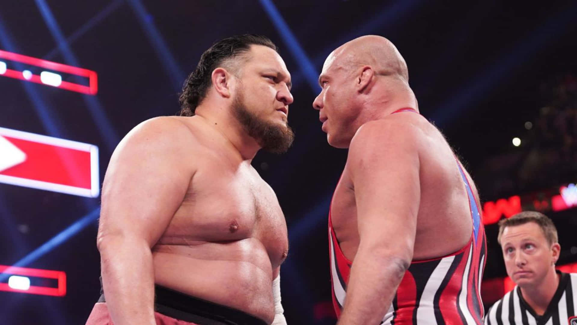 Kurt Angle Against Samoa Joe Background