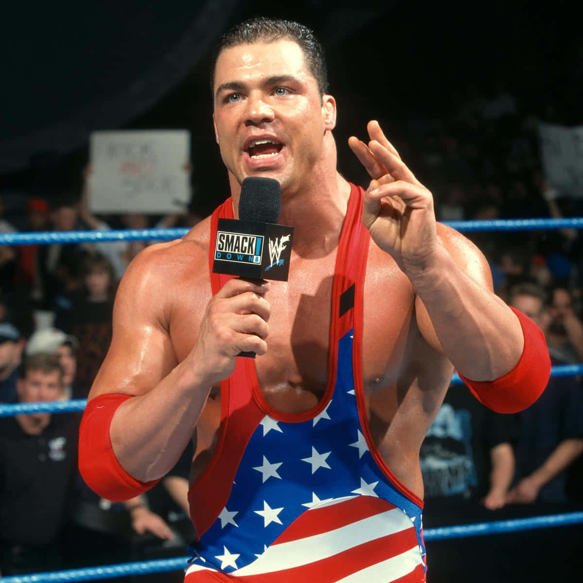 Kurt Angle American Flag Singlet Background