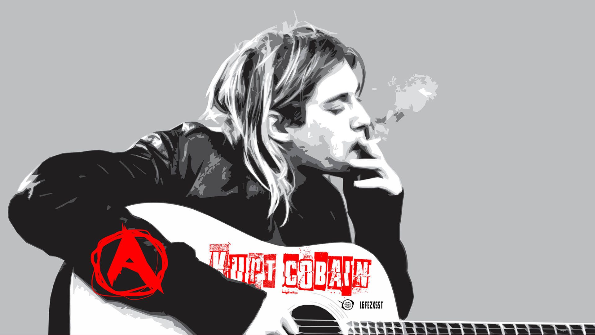 Kurt Cobain Acoustic Art Background
