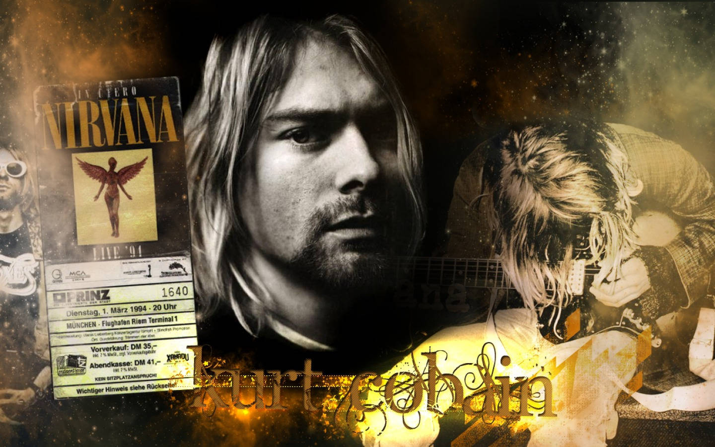 Kurt Cobain Collage Background