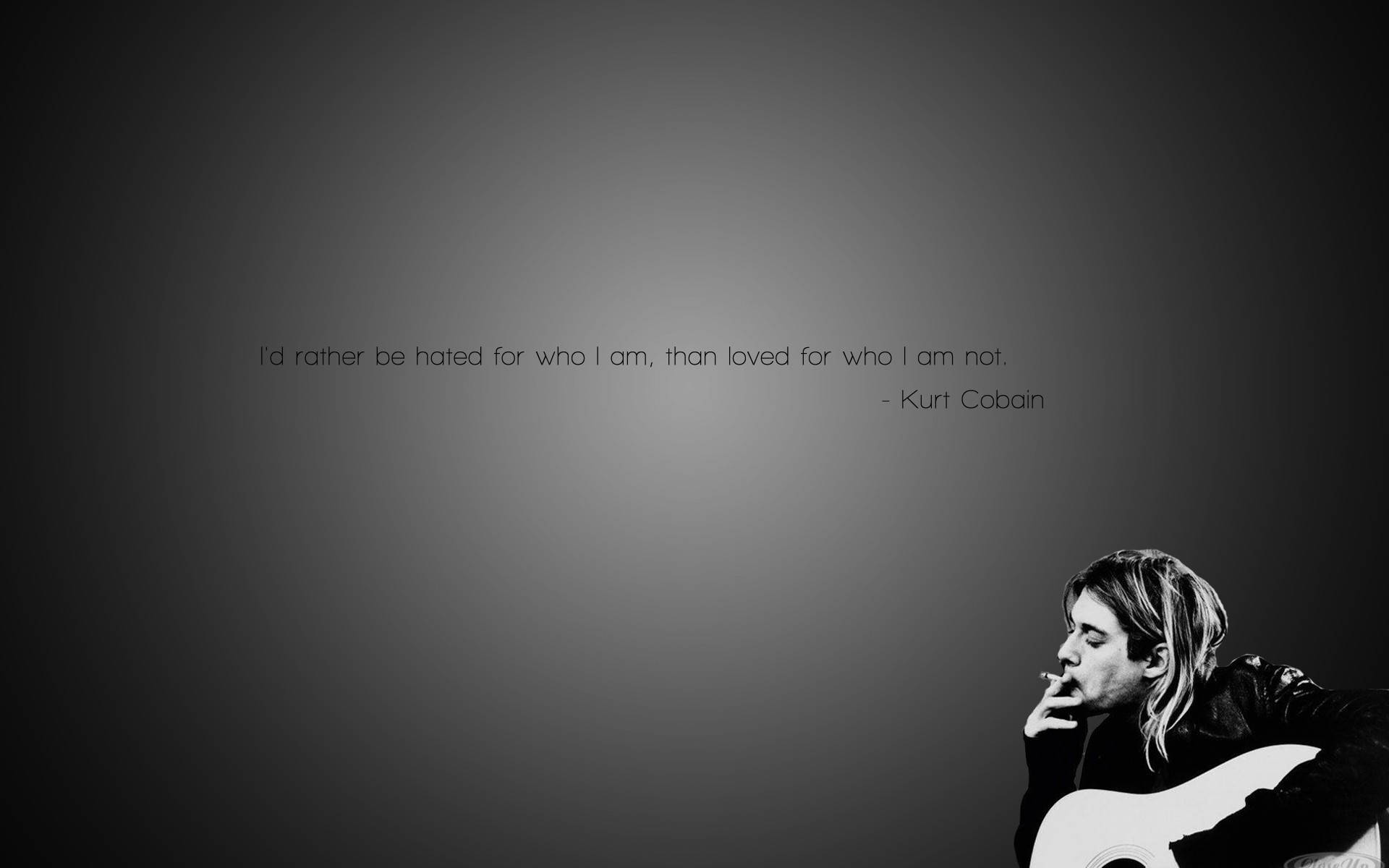 Kurt Cobain With Quote Background