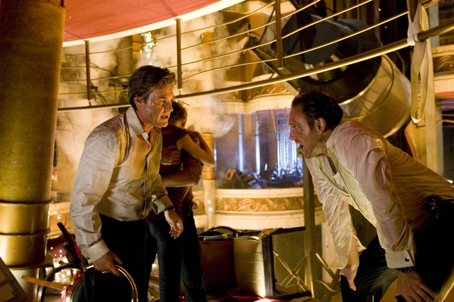 Kurt Russell And Josh Lucas In A Still From The Movie Poseidon