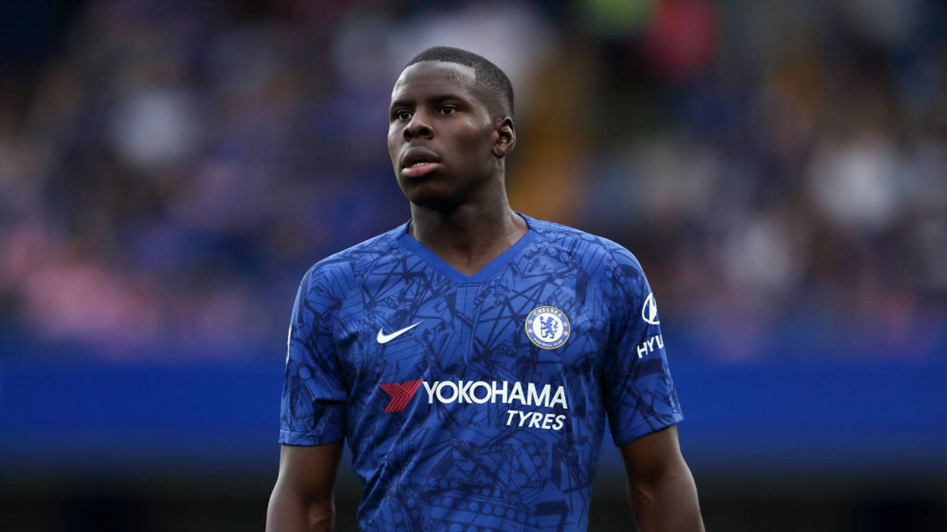 Kurt Zouma Looking Ahead Chelsea Background