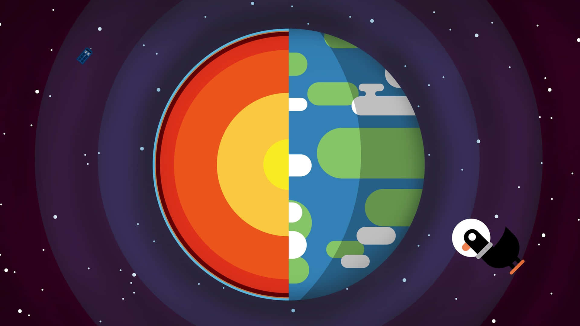 Kurzgesagt Earth Sun Background