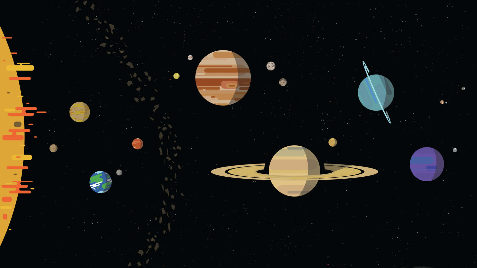 Kurzgesagt Solar System Background