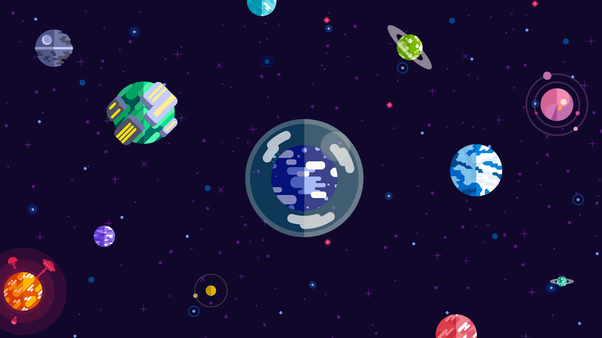 Kurzgesagt Solar System Planets Background