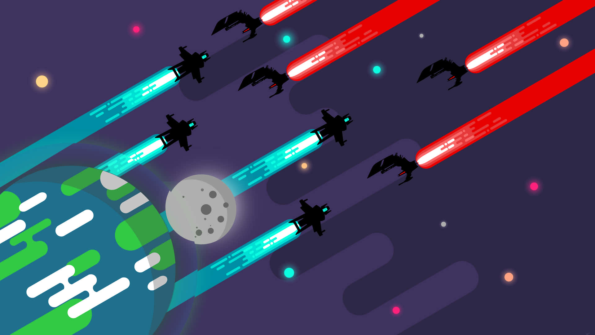 Kurzgesagt Space Invaders Background