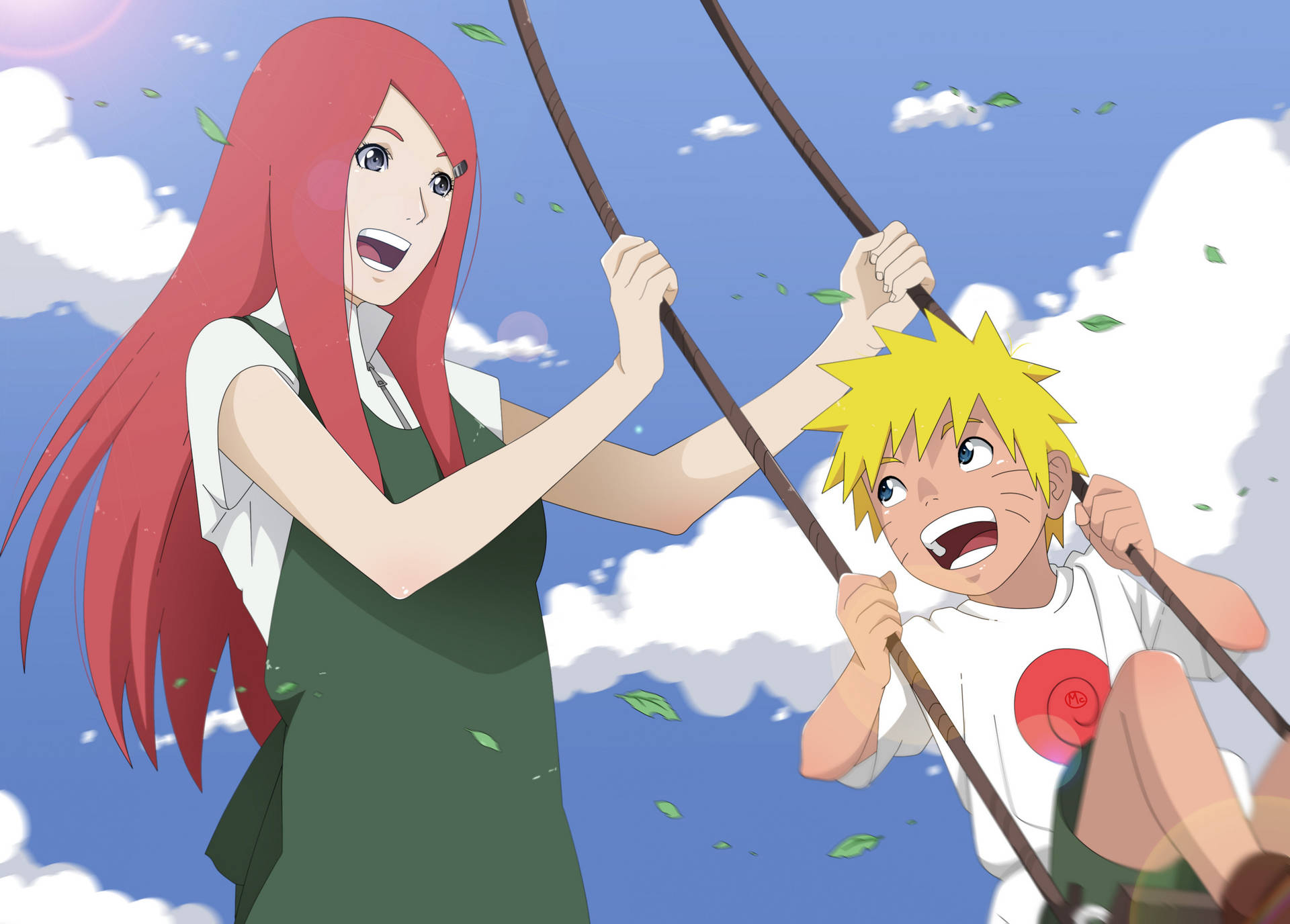 Kushina Swinging Naruto Ipad Background