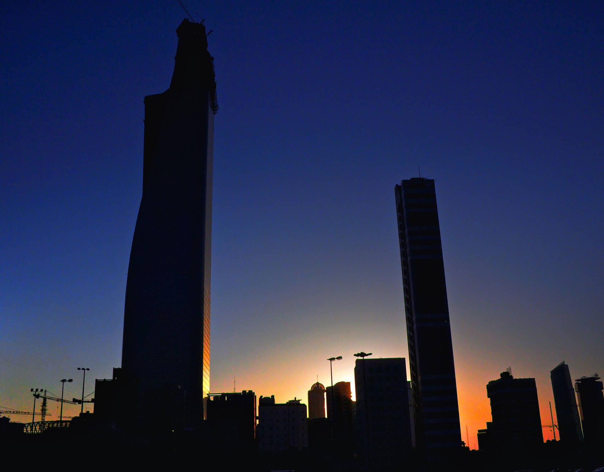 Kuwait Building Silhouettes Background