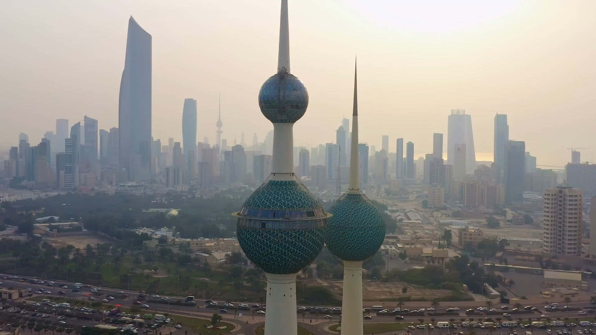 Kuwait Towers And City Desktop Background