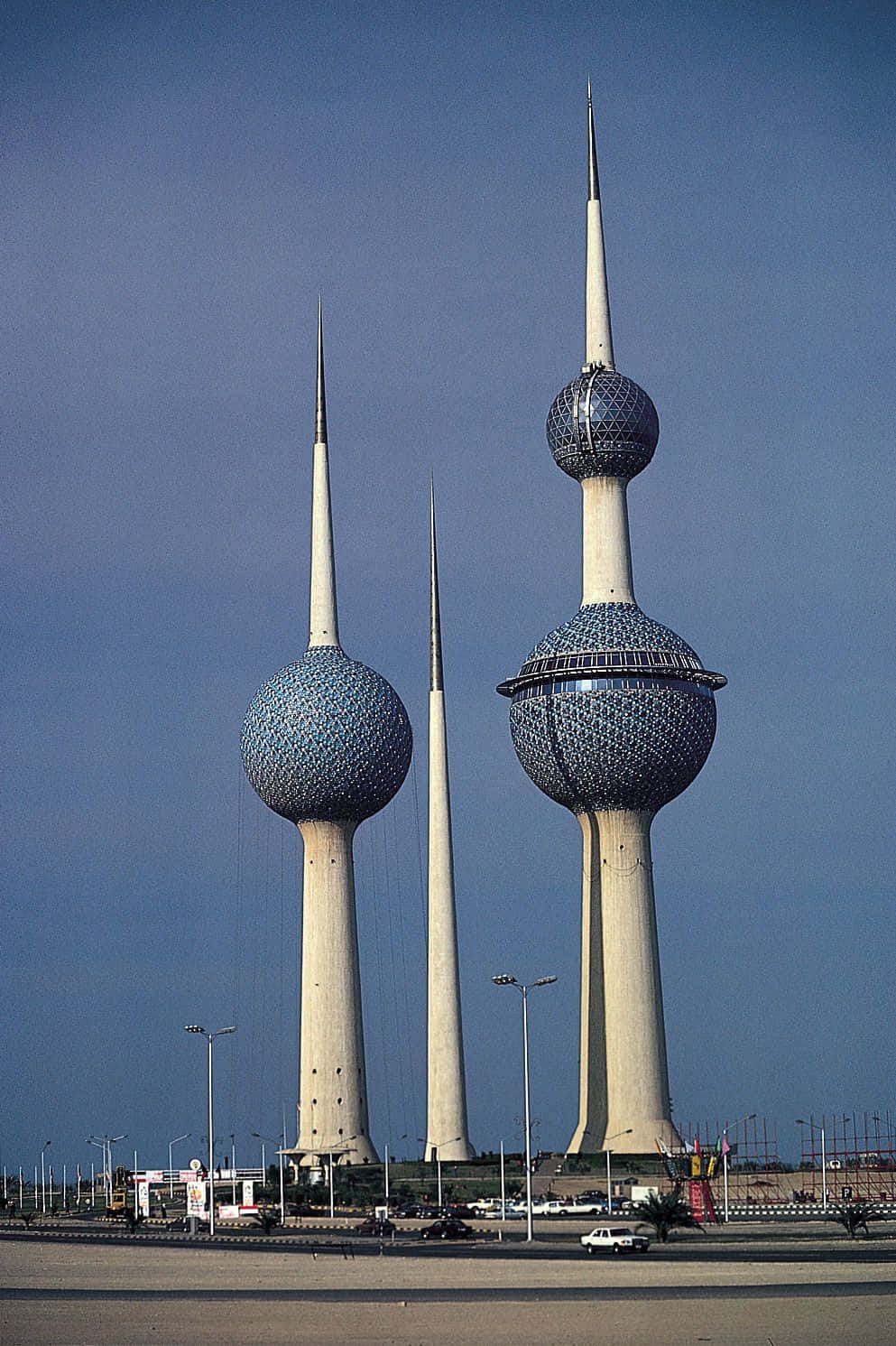 Kuwait Towers Blue Aesthetic Phone Background