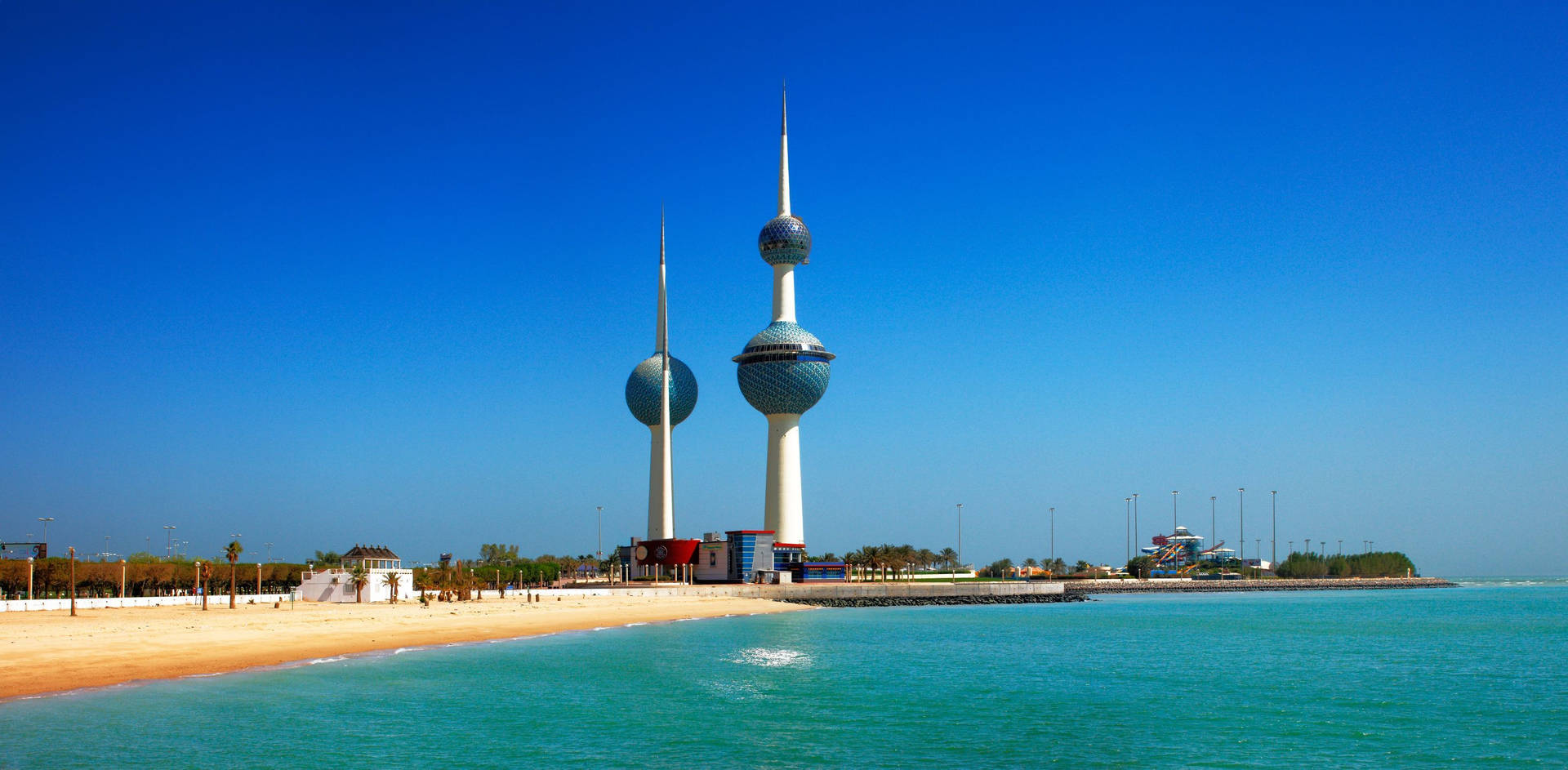 Kuwait Towers Eye-catching Spheres Background