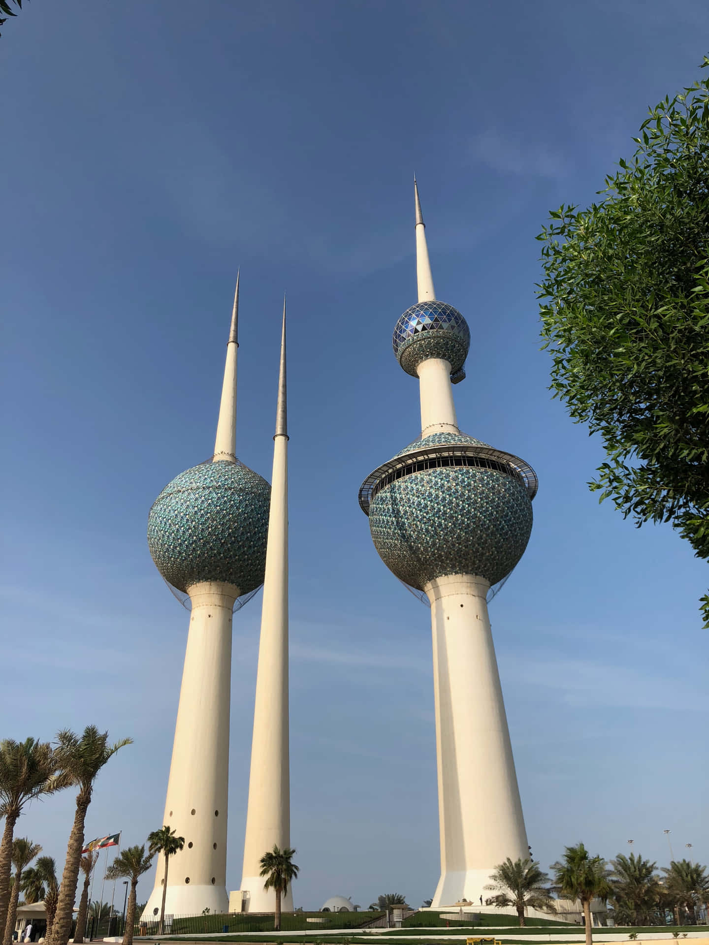 Kuwait Towers Reaching Towards Sky Background