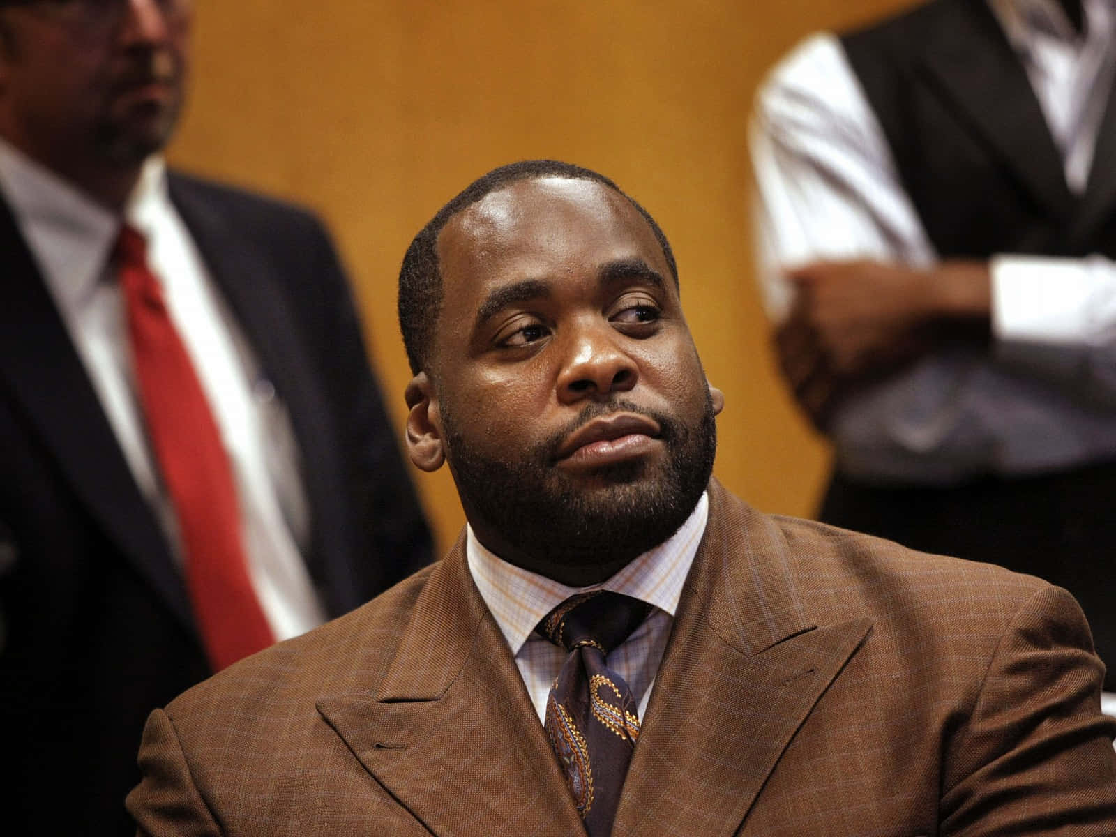 Kwame Kilpatrick During A Press Conference Background