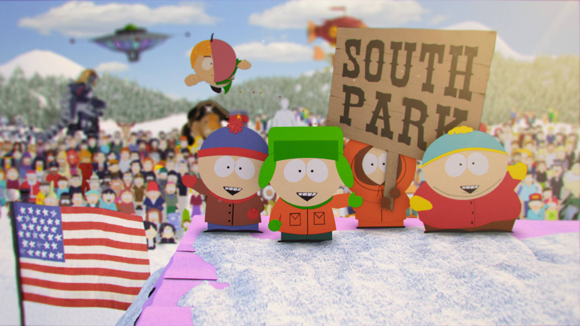 Kyle Broflovski With South Park Characters Background
