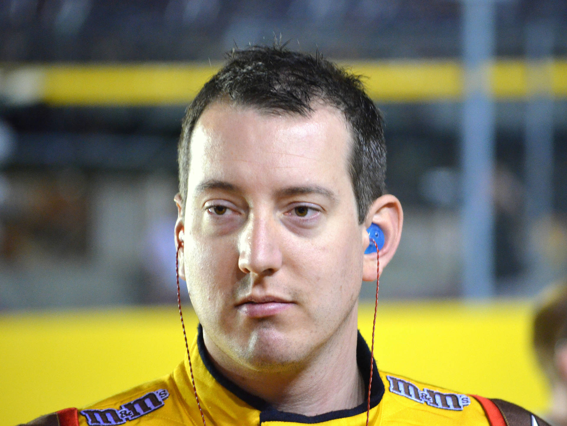 Kyle Busch With Earplugs Background