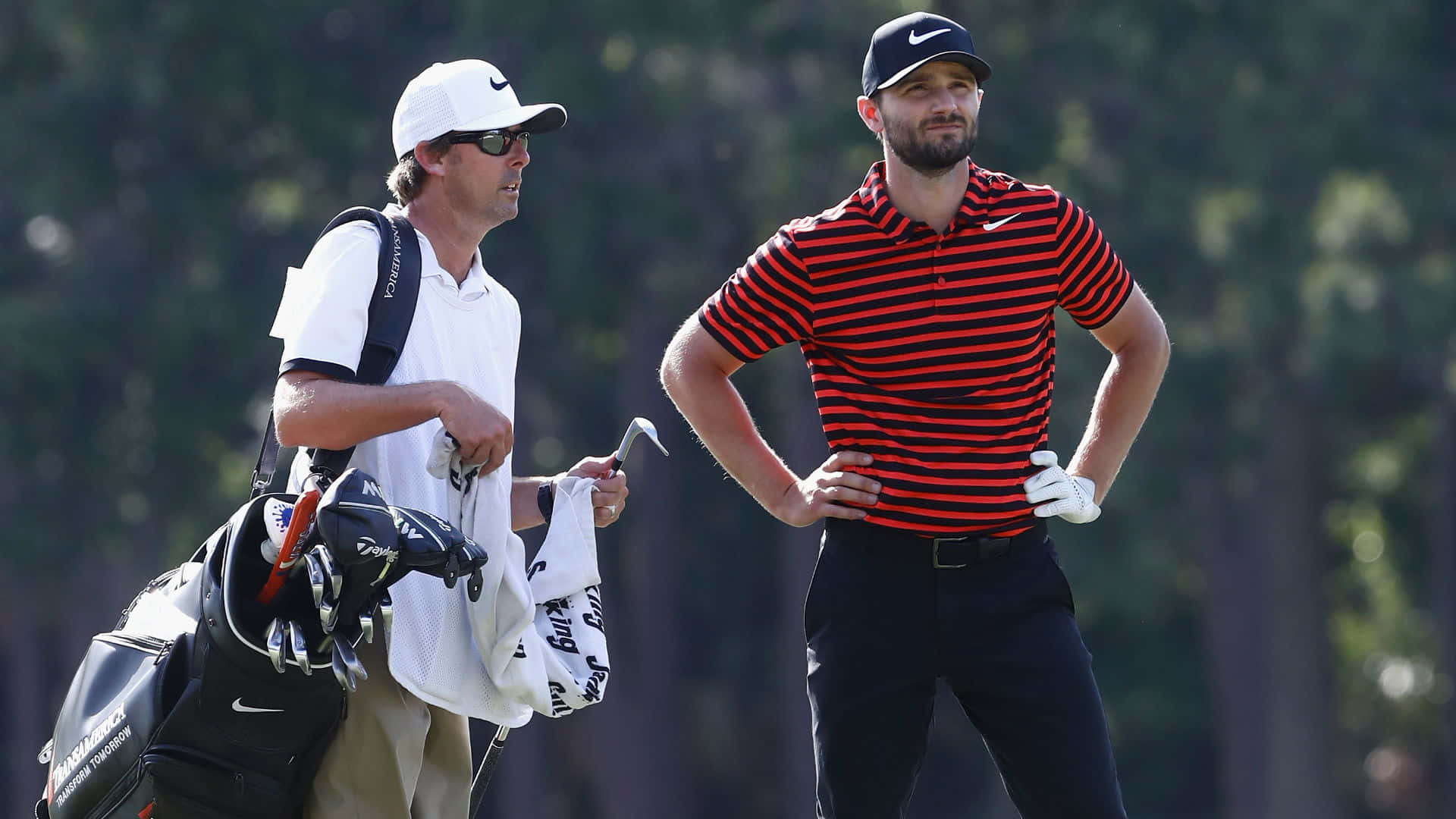 Kyle Stanley In A Red Striped Shirt Background