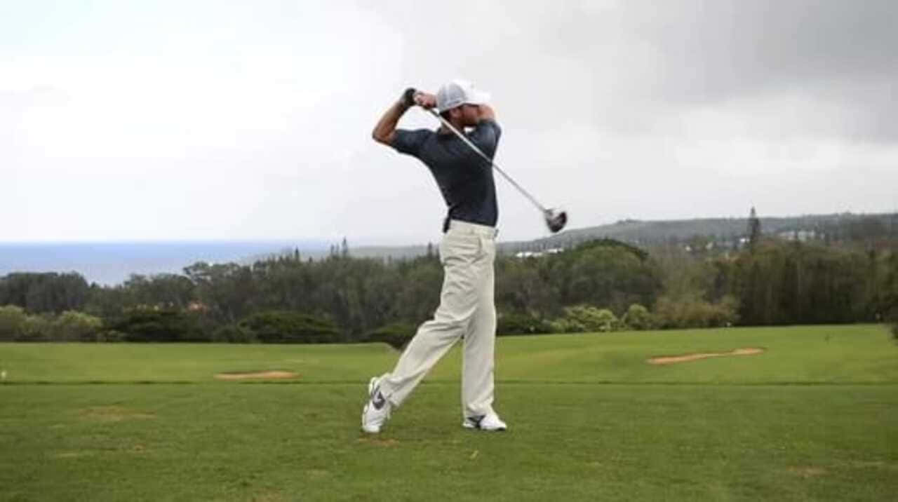 Kyle Stanley In A Swing Stance Background