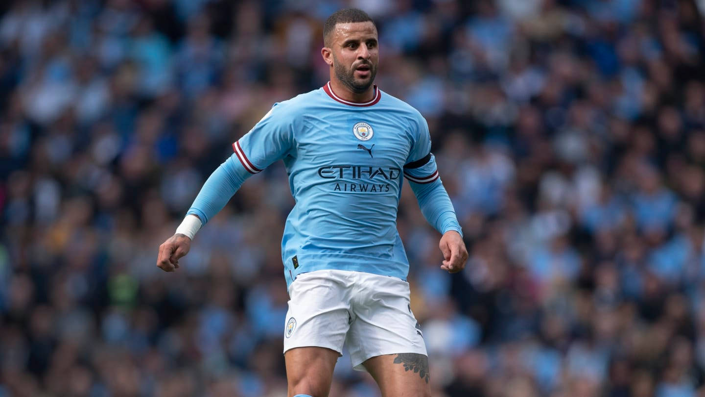 Kyle Walker Against Crowd Background