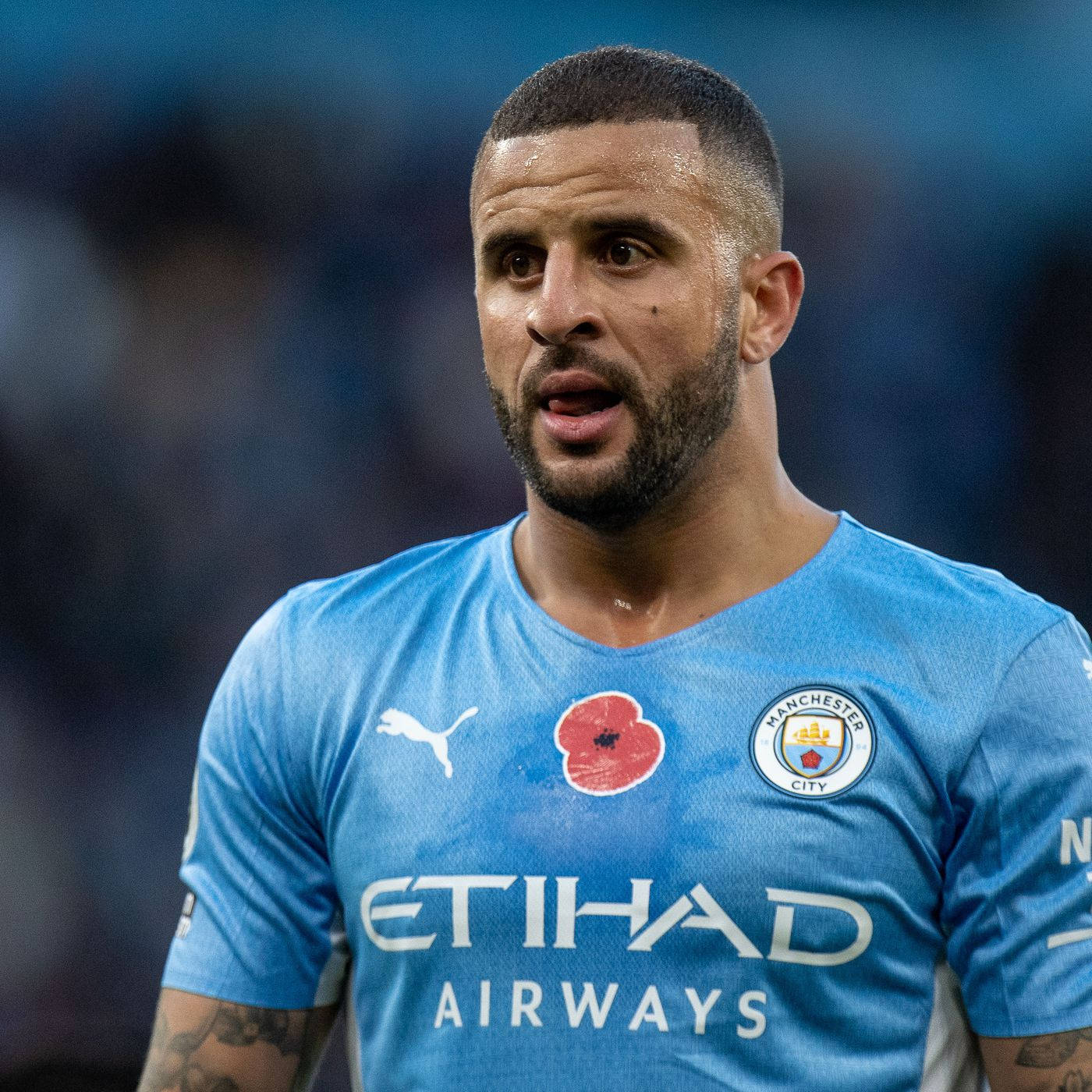 Kyle Walker Serious Face Background