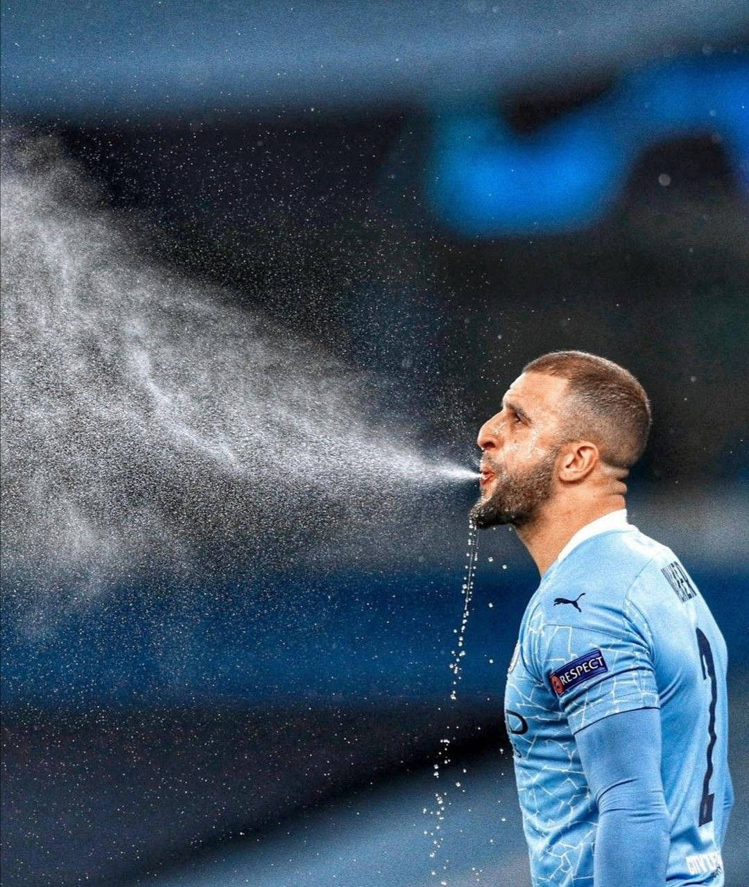 Kyle Walker Spitting Water