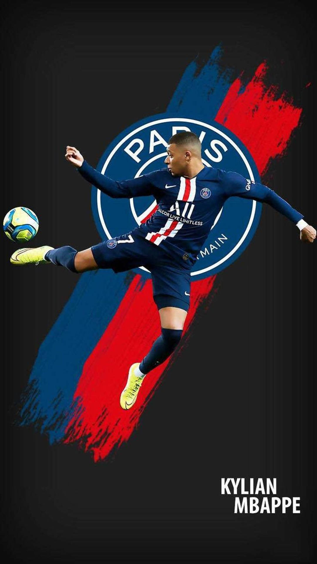 Kylian Mbappe 4k Paris Saint Germain Logo Background