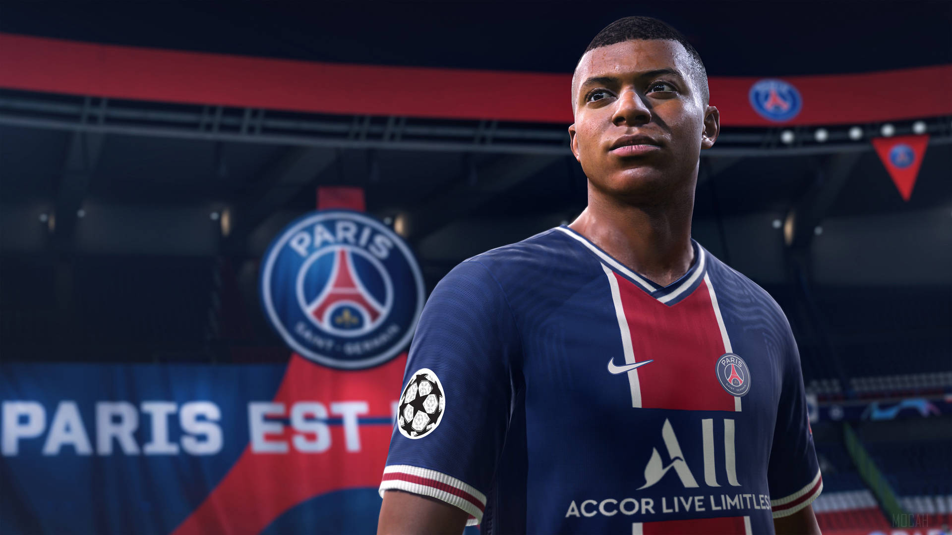 Kylian Mbappe Game Character Shot Background