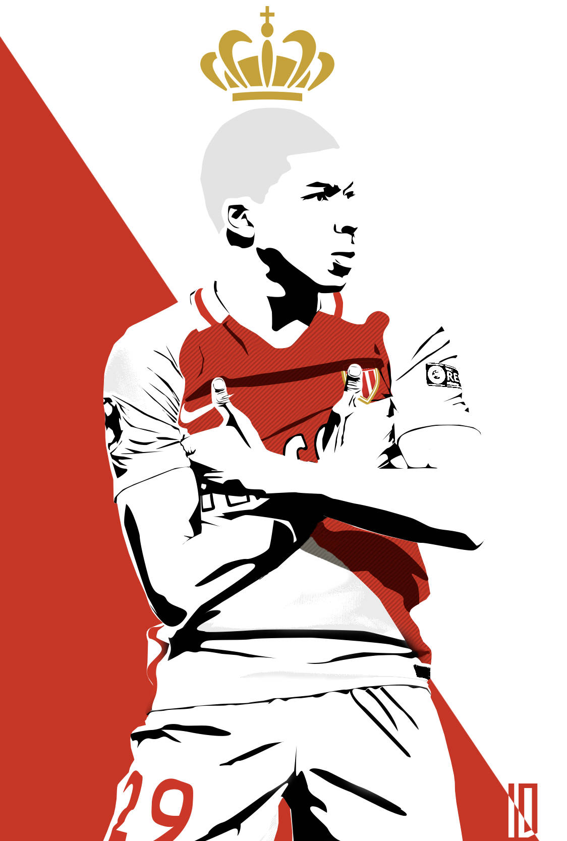 Kylian Mbappe Red And White Art Background