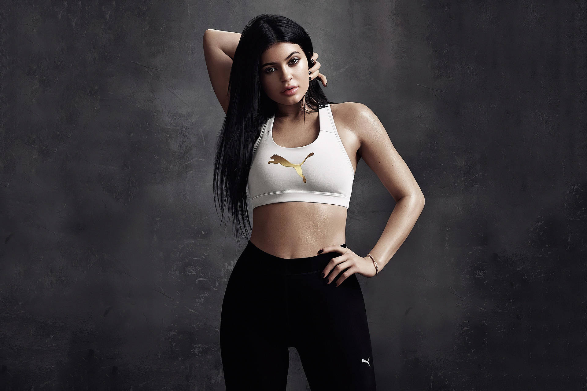 Kylie Jenner In White Black Puma