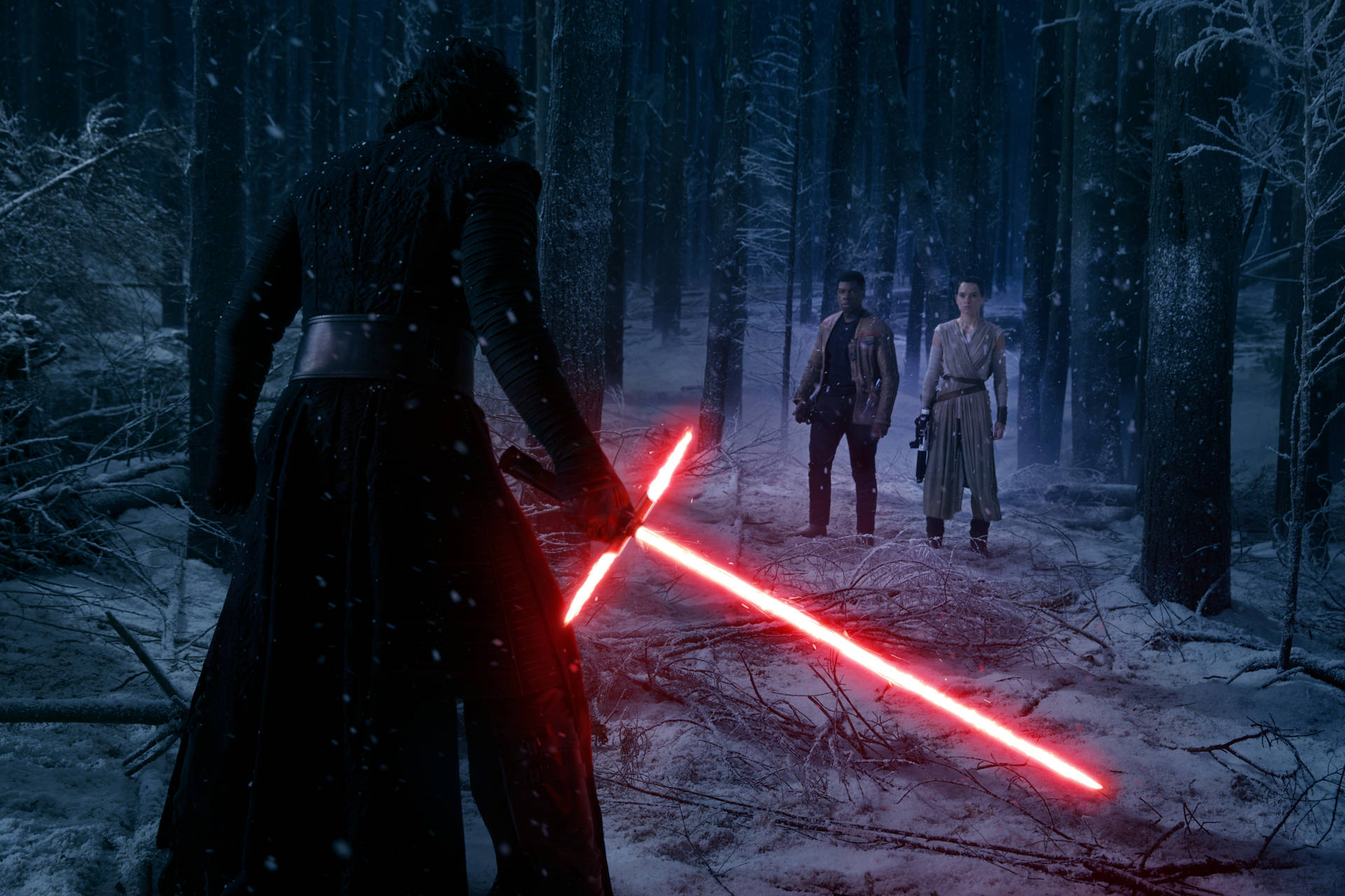 Kylo Ren In Dark Forest Star Wars Landscape Background