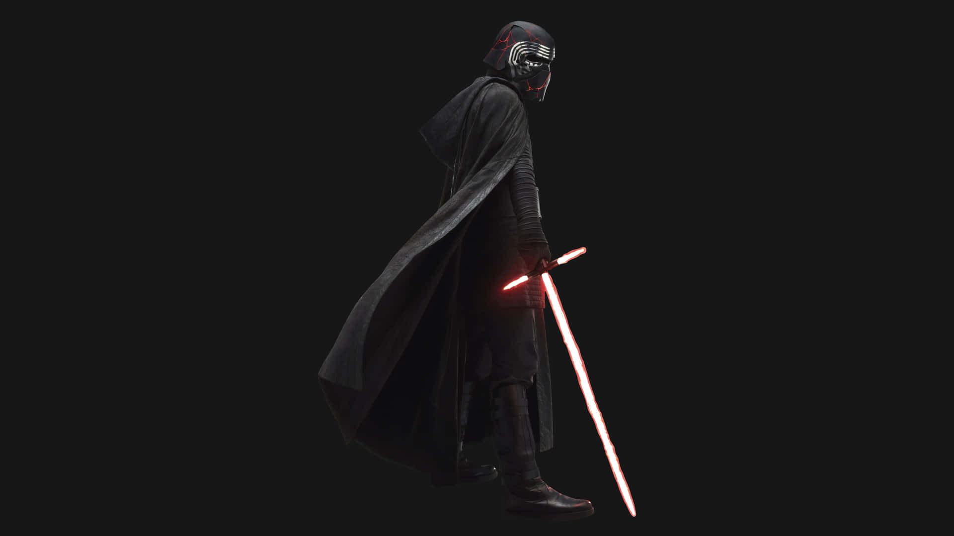 Kylo Ren Stands In The Light Amidst Darkness Background