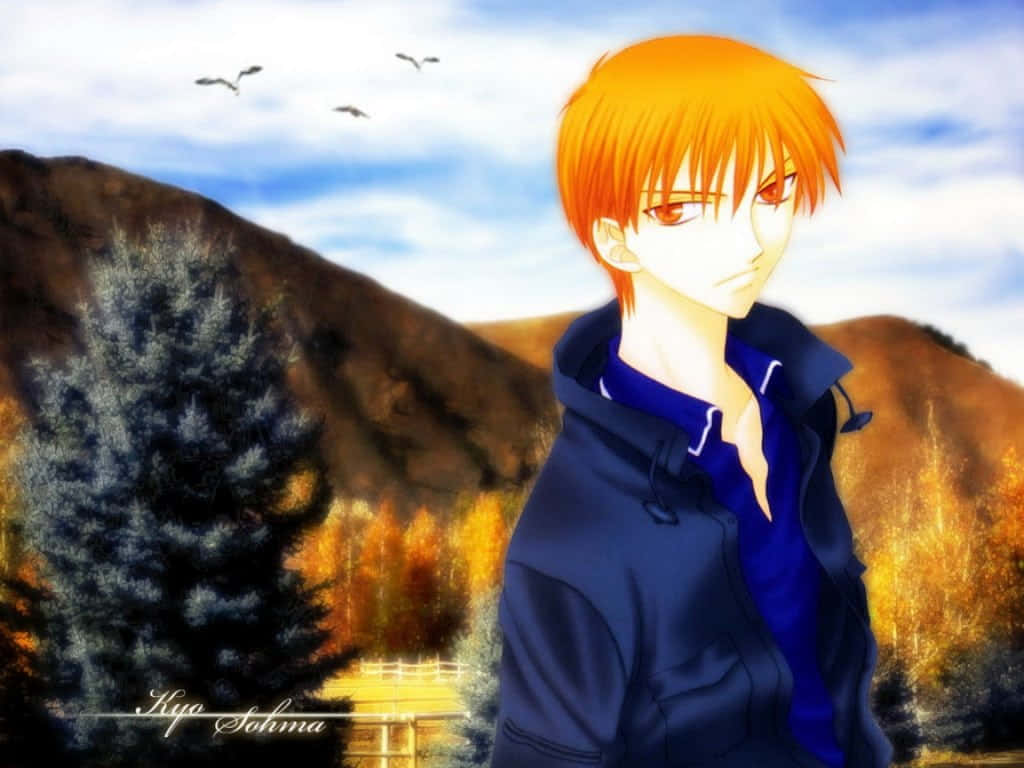 Kyo Sohma, A Free-spirited Cat From The Fruits Basket Anime. Background