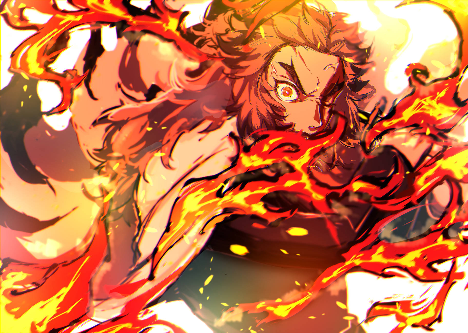Kyojuro Rengoku Surrounded By Flames