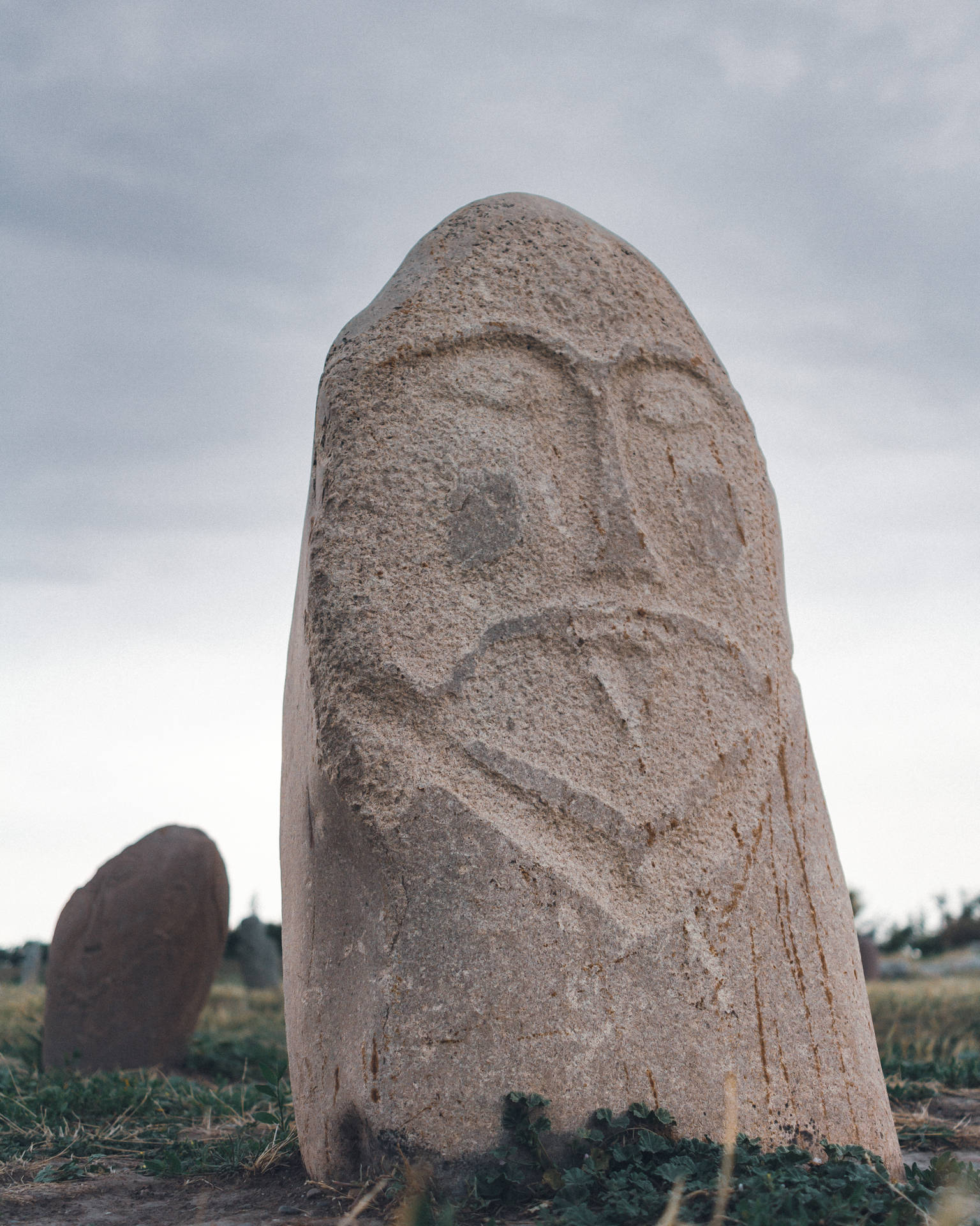 Kyrgyzstan Balbal Stone Statue Background