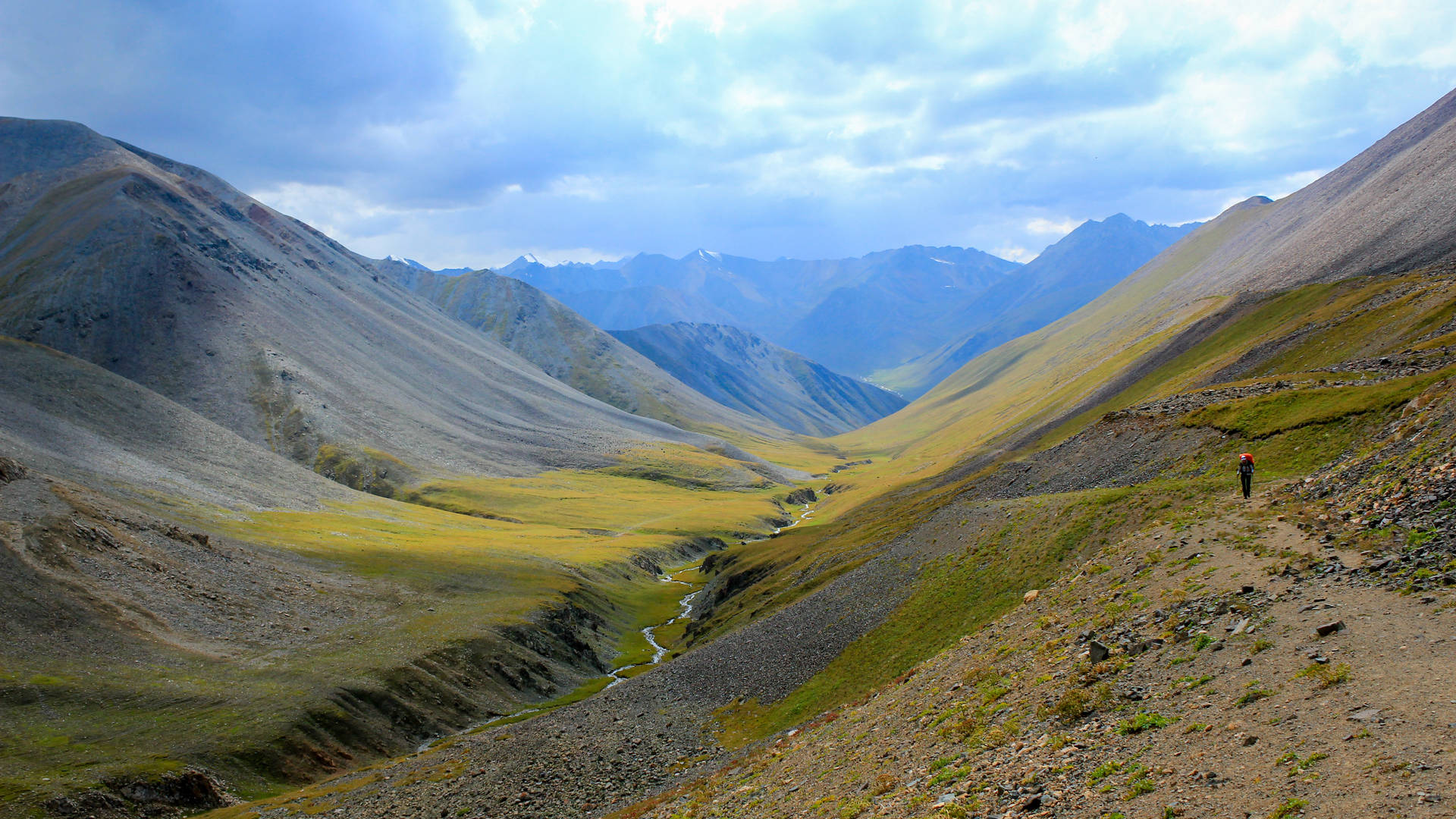 Kyrgyzstan Brown And Green Mountains Background