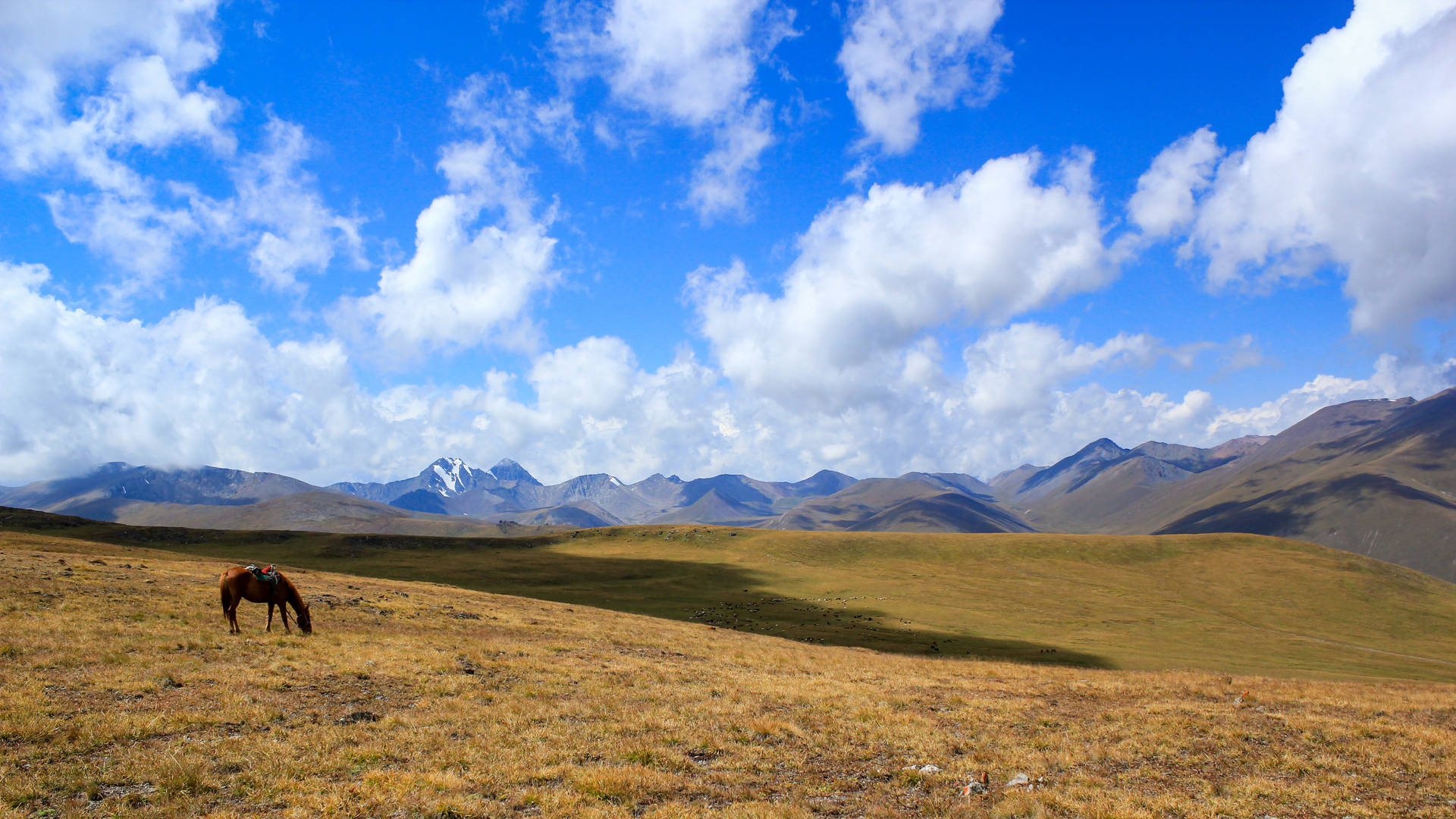 Kyrgyzstan Cloudy Blue Sky Background