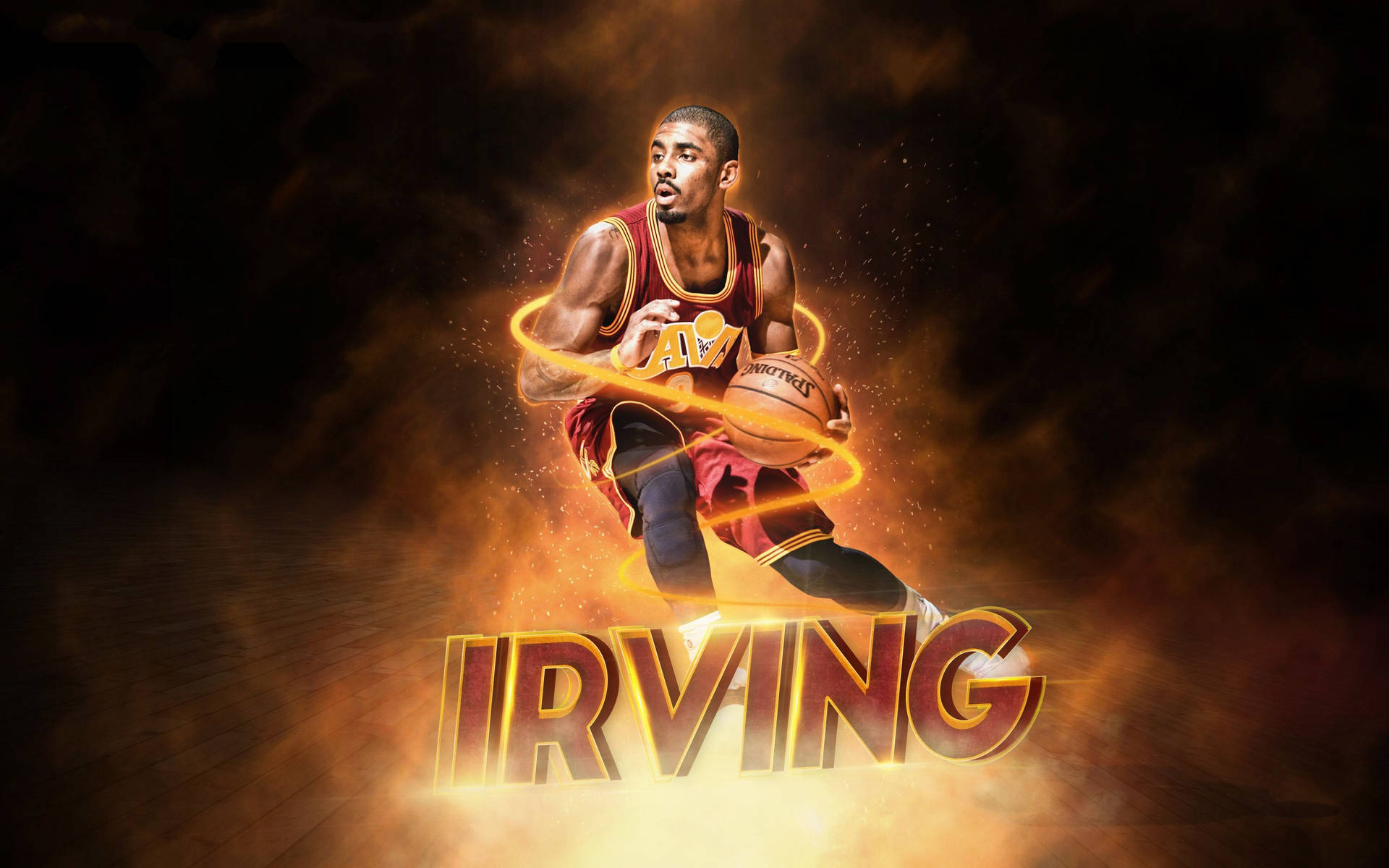 Kyrie Irving Blazing Fire Effect Background