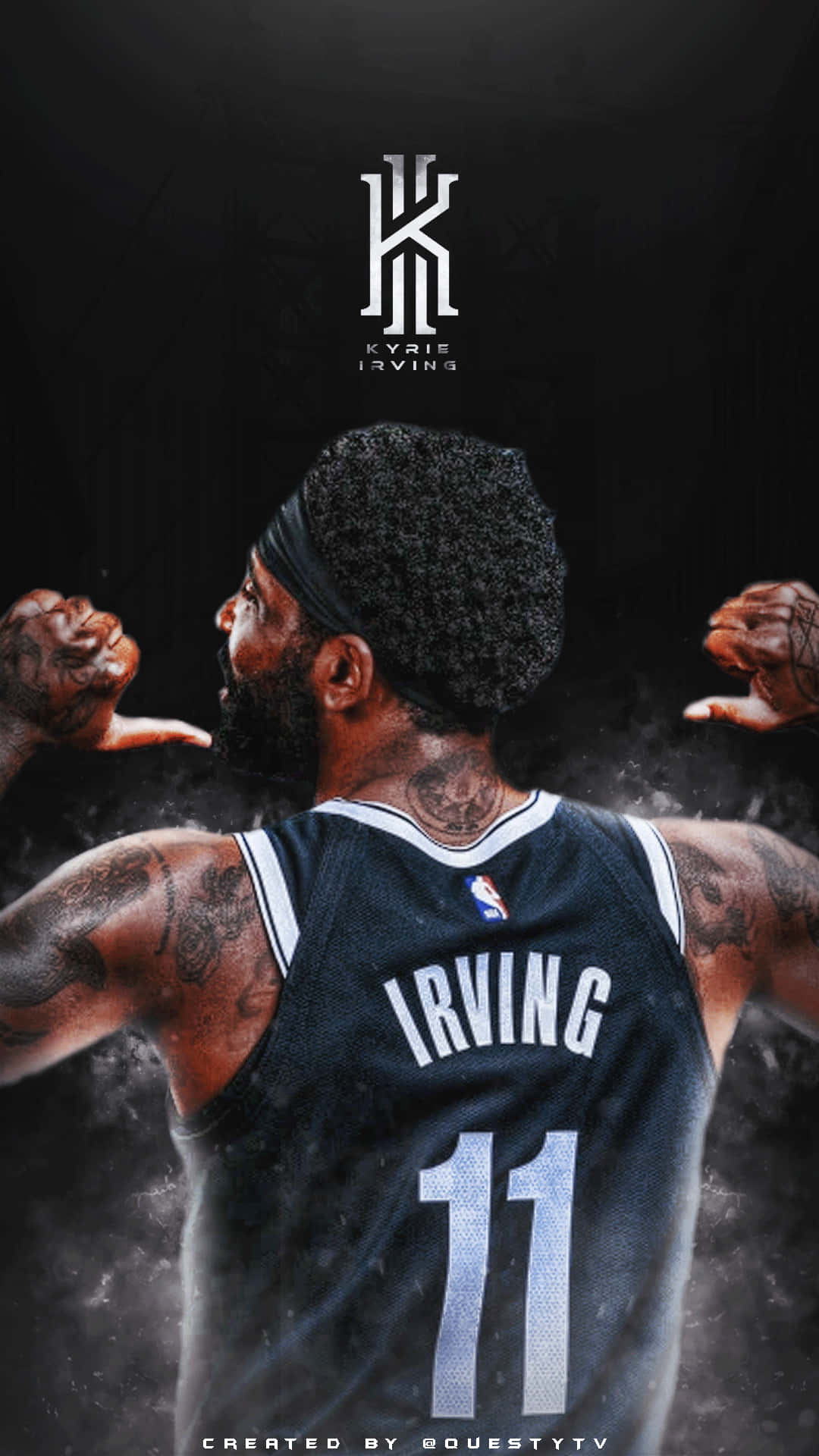 Kyrie Irving Dons A Brooklyn Nets Uniform For The 2019-2020 Season Background