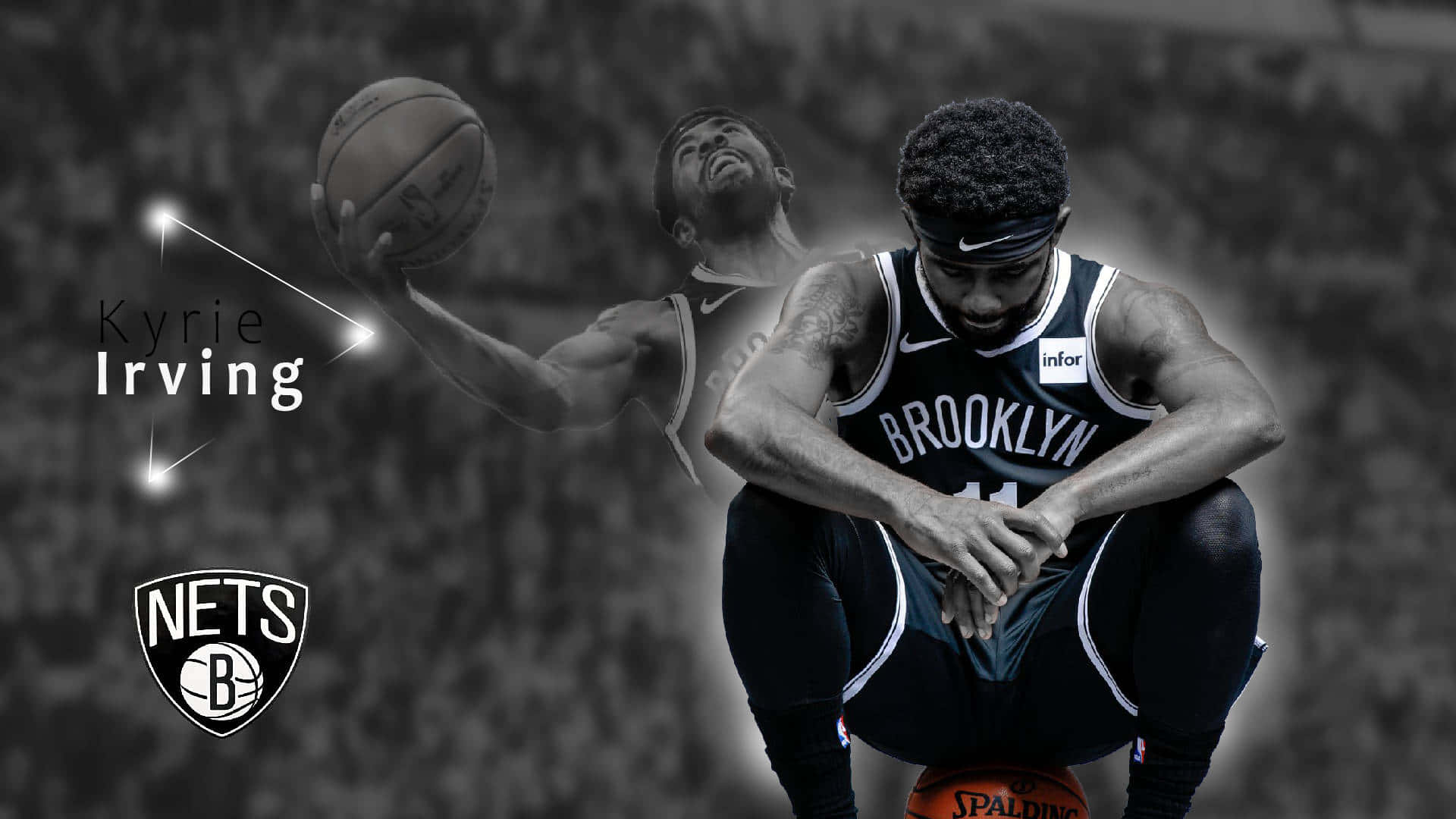 Kyrie Irving Excels On The Basketball Court Representing The Brooklyn Nets