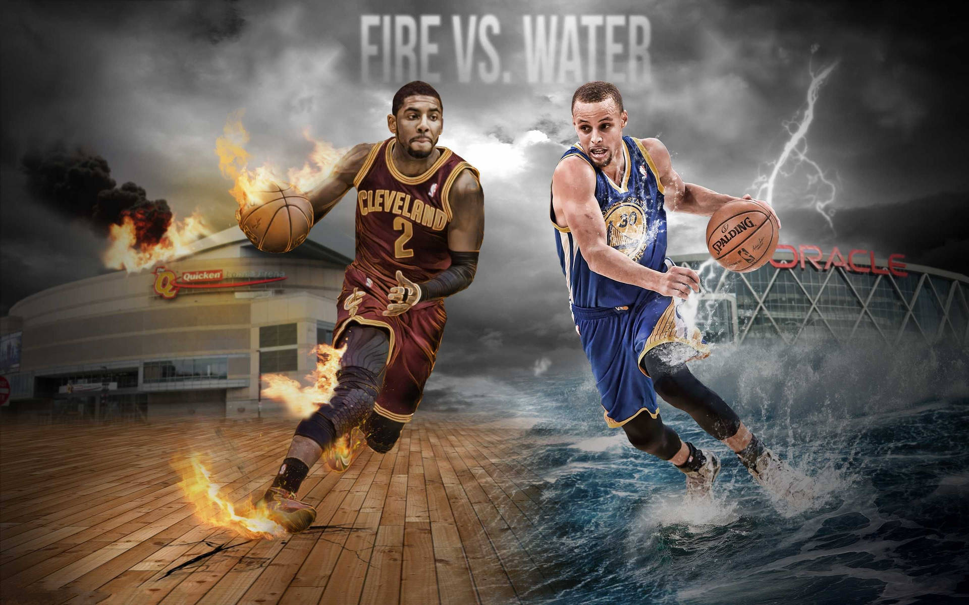 Kyrie Irving Fire Versus Water Background