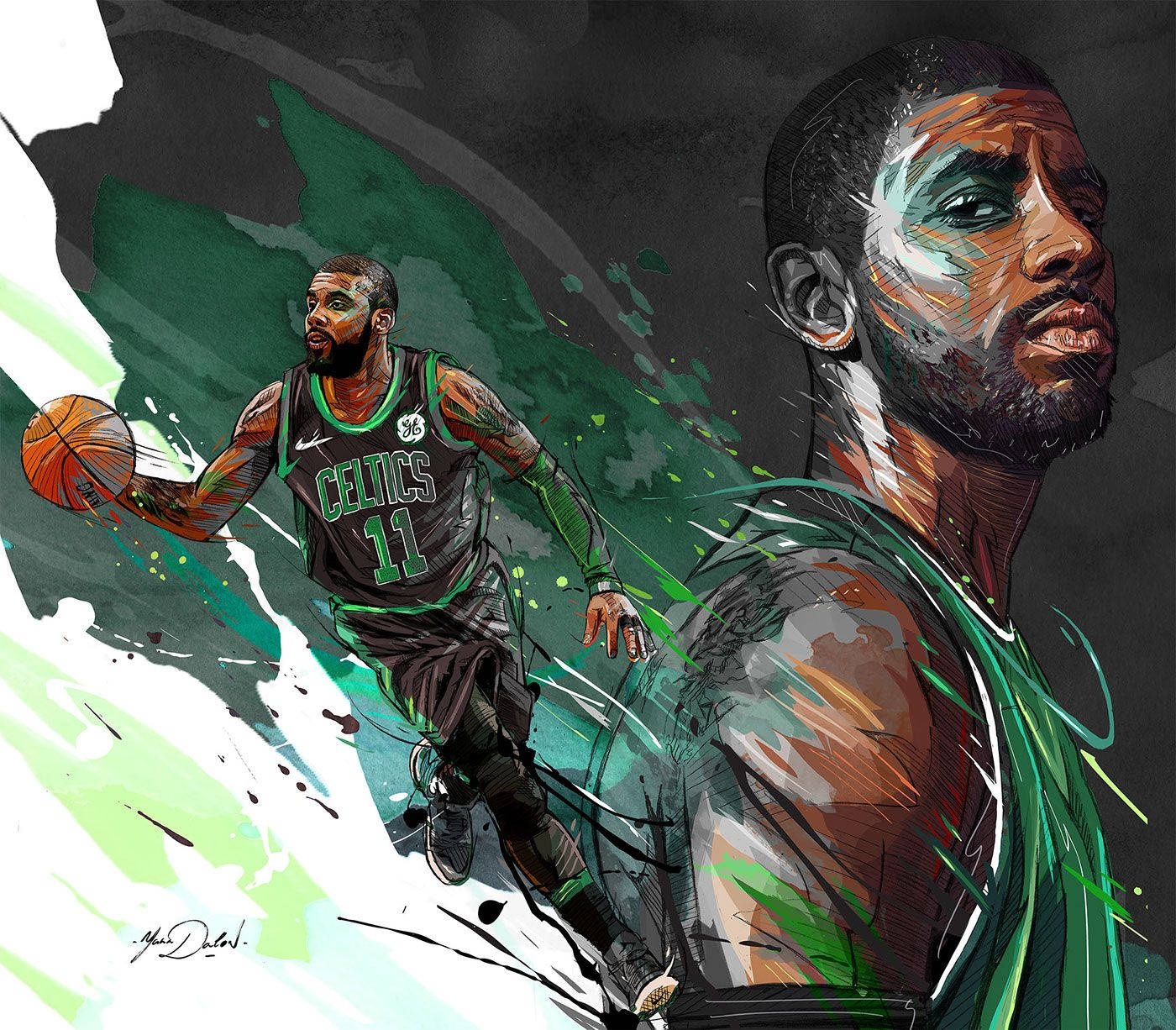 Kyrie Irving Graphic Art Background