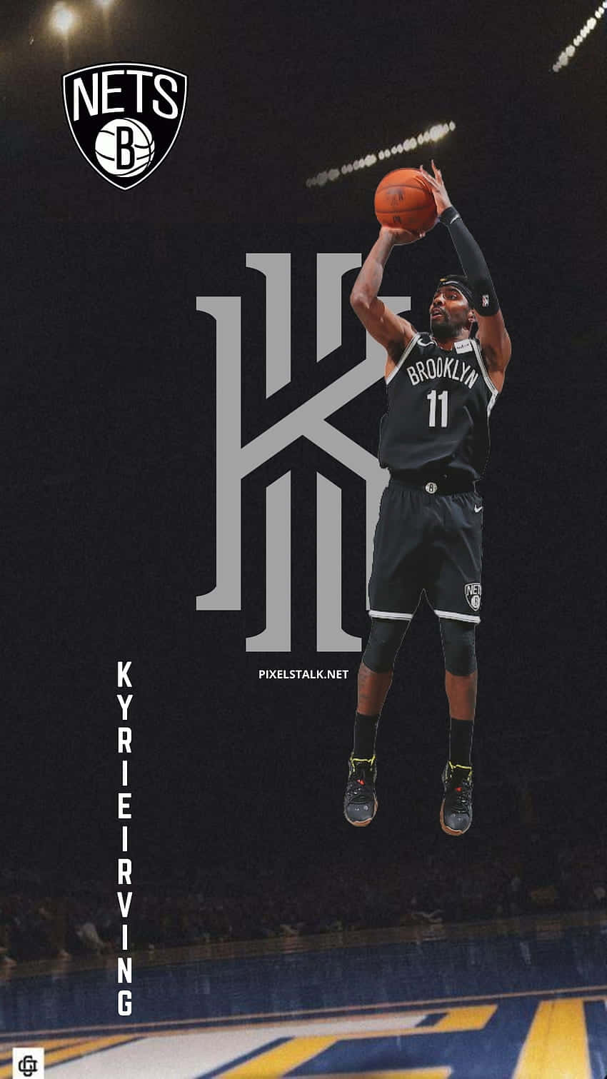 Kyrie Irving Jumping High Nets Background