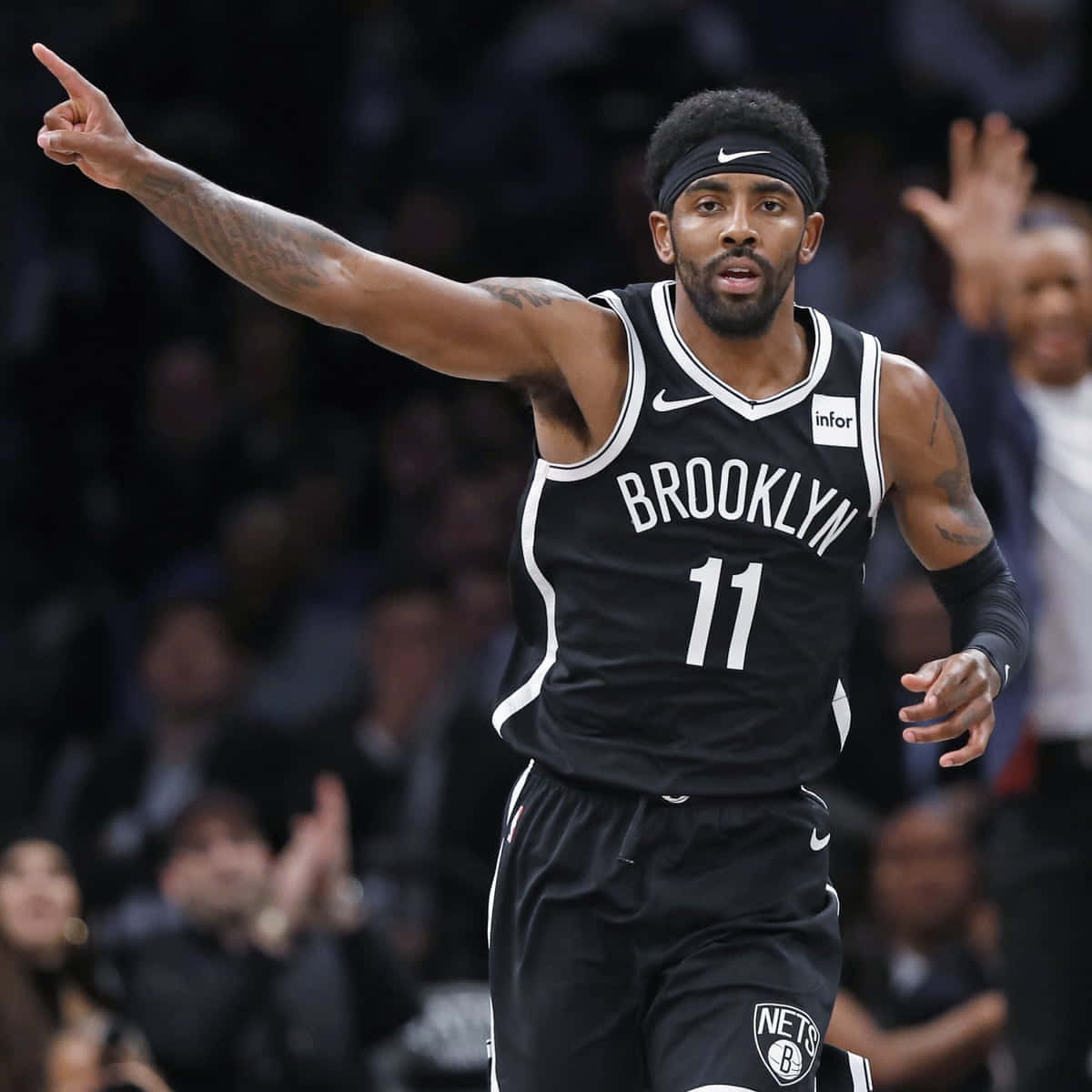 Kyrie Irving Of The Brooklyn Nets Playing At Barclays Center Background