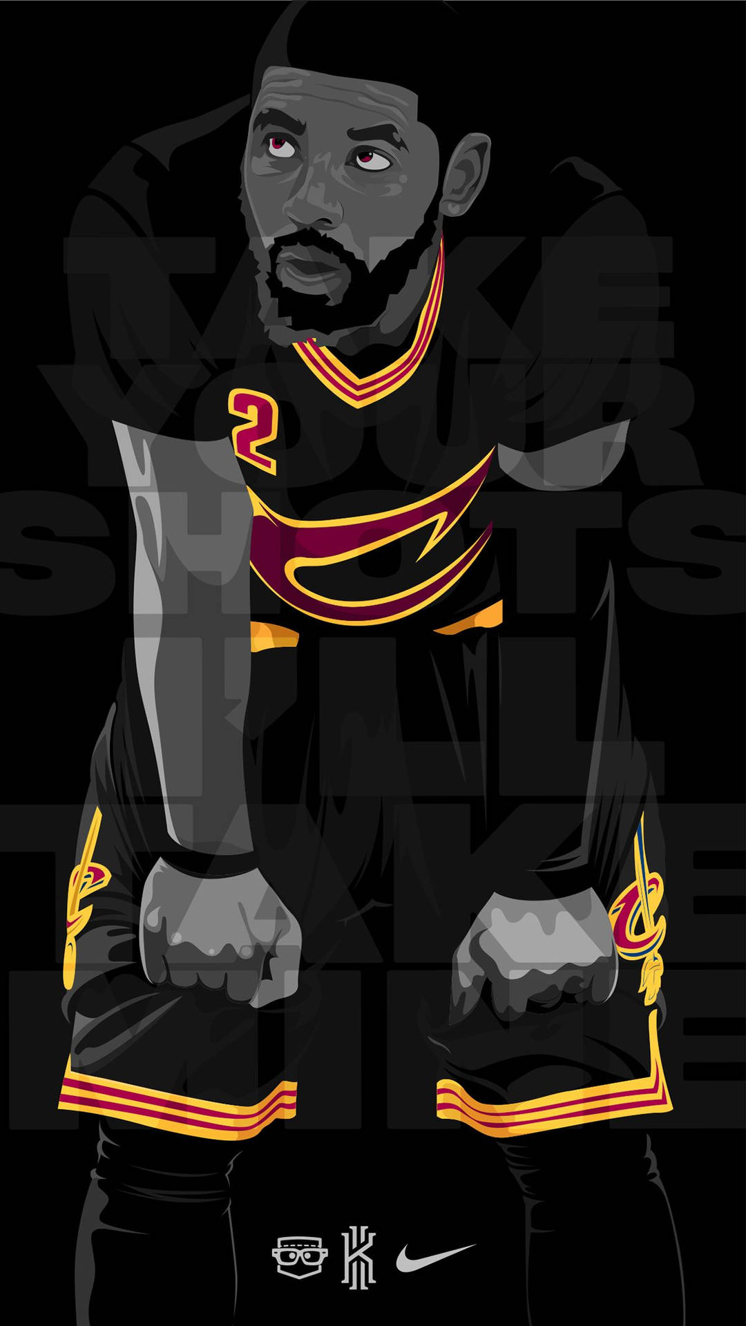 Kyrie Irving With Quote Background