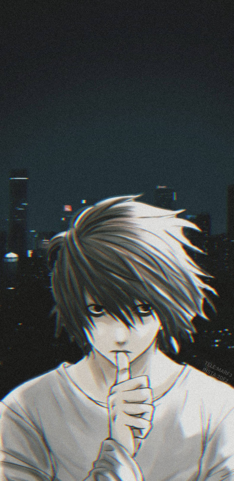 L Biting His Thumb Death Note Phone Background