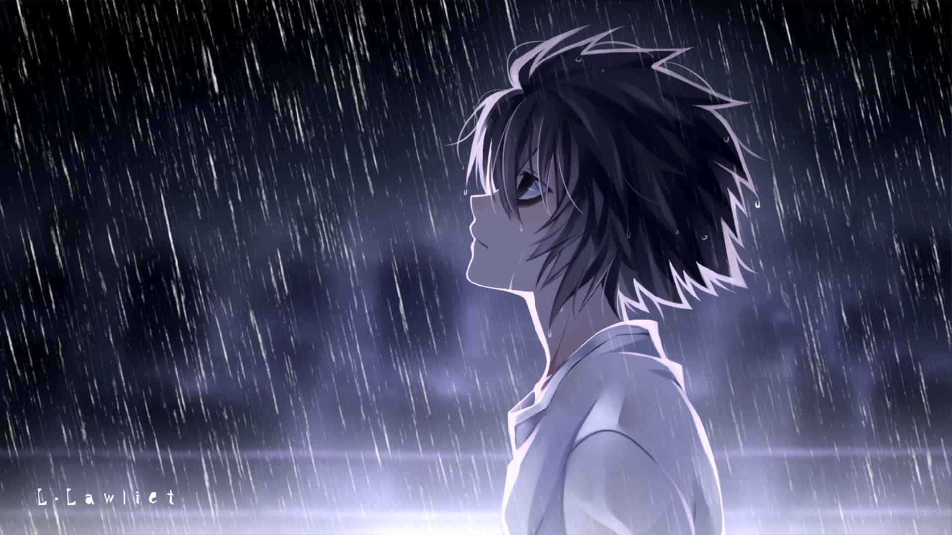 L Death Note Walking Most Beautiful Rain Background