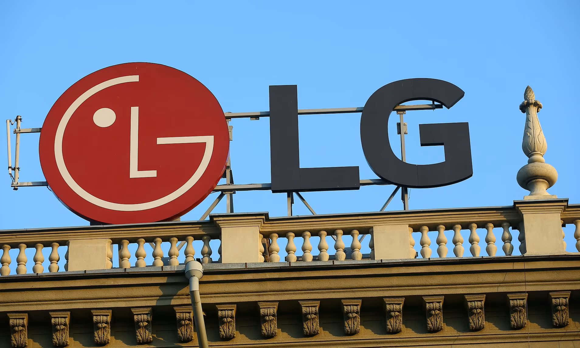 L G Logo On Building Facade Background