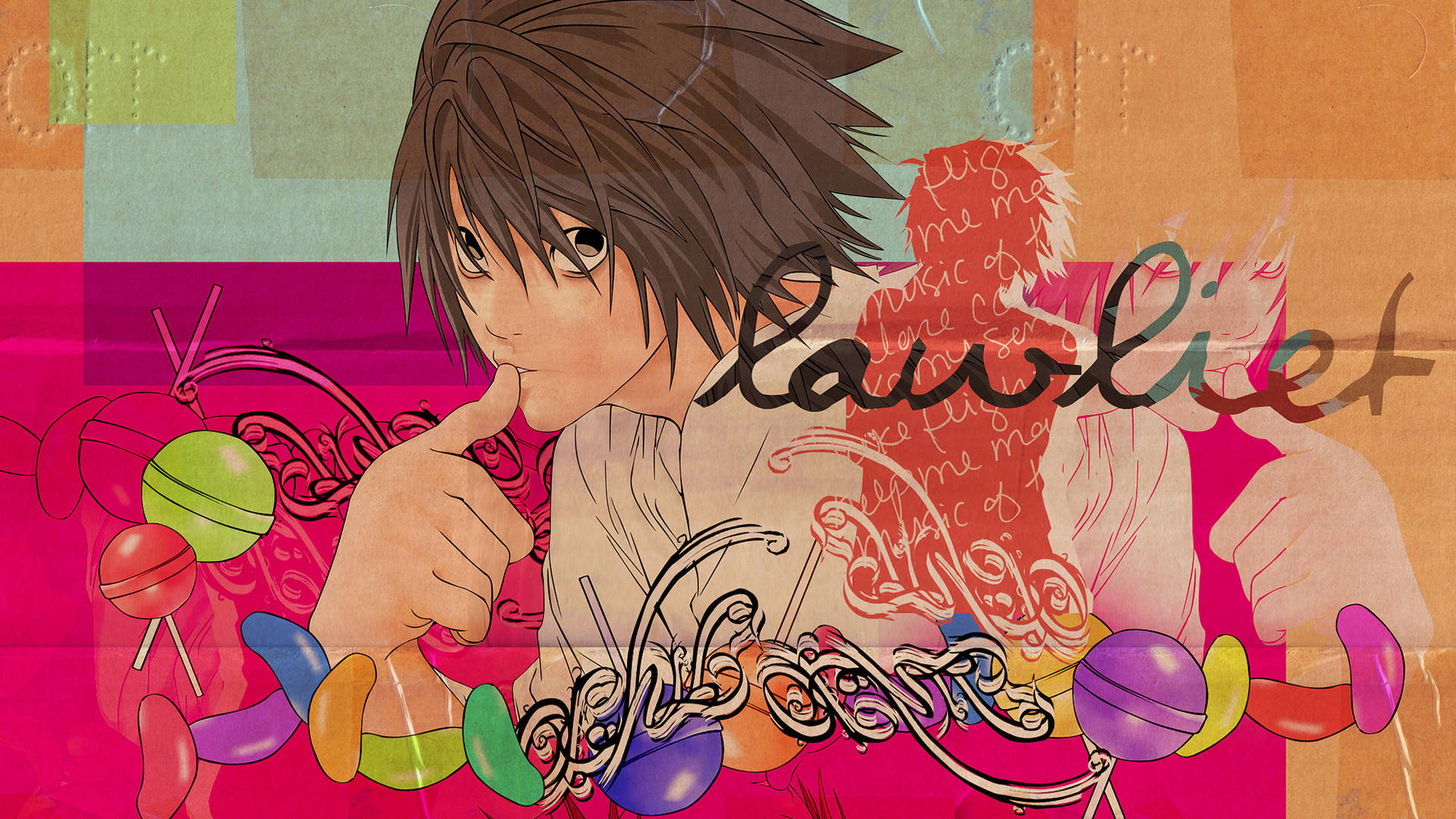 L Lawliet And Sweets Background