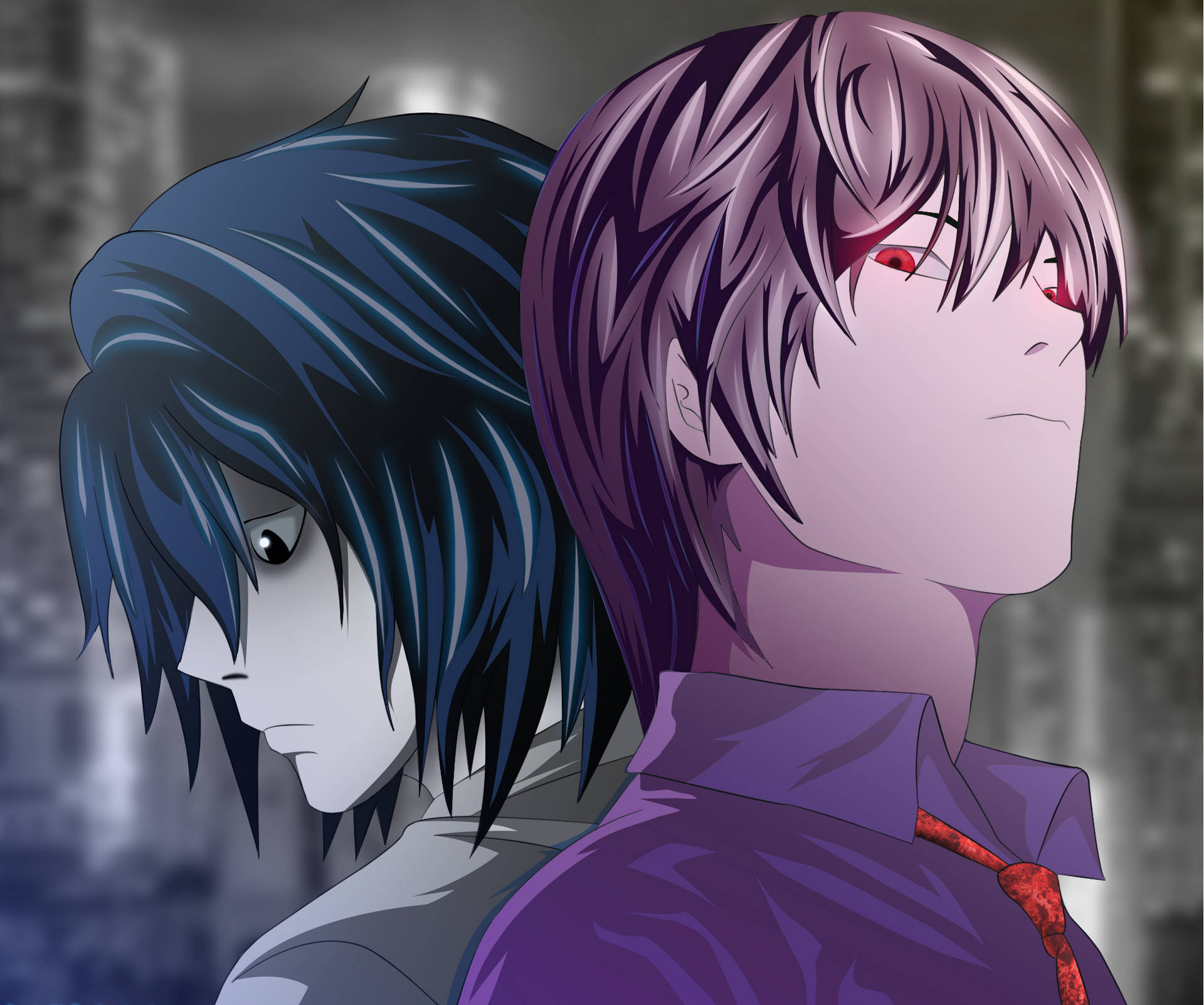 L Lawliet And Yagami Light Background