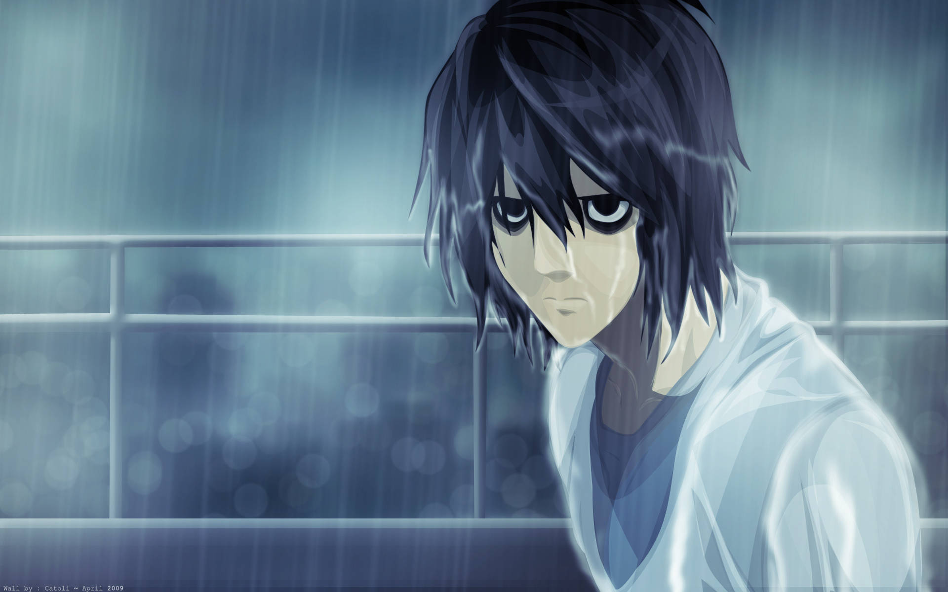 L Lawliet In The Rain Background